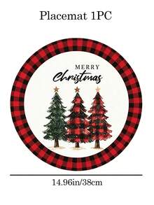 Christmas Tree Skirt, Christmas Tree Style Black And Red Plaid Polyester Christmas Tree Decorative Carpet, Large Christmas Tree Mat, Winter Holiday Christmas Tree Decoration, 2026 Christmas New Year Indoor Outdoor Decoration - Christmas - View 8