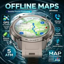 KENPANG First Offline Map Smartwatch For Men & Women, Built-In GPS, Downloadable Offline Maps, GPS Positioning And Navigation Without Phone, 5ATM (50m) Waterproof, Swimming Support, 1.43-Inch 466*466 Ultra-Clear AMOLED Screen, 170+ Sports Modes, Bluetooth Voice Calls, Compass, Altimeter, Barometer, Zinc Alloy Case, Health Monitoring, Sleep Tracking, Weather Forecast, Fitness Tracker For Men & Women, Compatible With IOS & Android, Essential For Outdoor Adventure - View 16