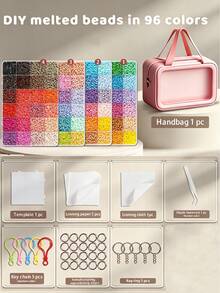 2.6mm Mini Fuse Beads With Making Tools And Storage Bag, DIY Ironing Perler Beads, Perler Beads, Fusion Beads, Perler Beads, Suitable For Jewelry Making, Pixel Art Perler Earrings, Handmade Pendants, Decorative Items Making Beads - Perler Bead Set Includes Making Tools + Storage Bag - View 2