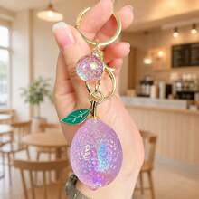 1pc Creative Cute Acrylic Jelly Fruit Lemon Keychain, Highly Attractive Bag Charm, Suitable As Small Gift For Girls - Multicolor - View 12