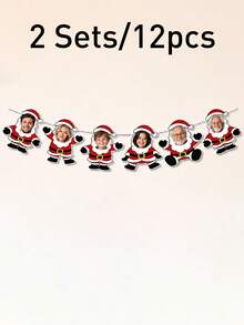 Custom Santa Banner, Personalized Christmas Party Hanging Decor, Cute Fireplace Tree Ornament Garland, Customized Photo Holiday Decoration, Customizable Picture Living Room Decor Keepsake, 2026 Xmas Gift For Family Friends, Christmas Ornament - Style a - View 8