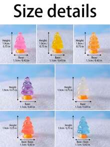 5/1pc Mini Resin Glow-In-The-Dark Christmas Trees Figurines,Glow In Dark Effect, 8 Colors For Fairy Garden And DIY Landscape Decor, For Desktop Gifts And Crafts,Christmas Decorations, Christmas Home Decorations, Miniature Flower Pot Decorations - Multicolor - View 8