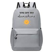 A Backpack With Text And Sun Graphic Print, Girls' School Bag, Boys' Backpack, Suitable For Campus And Short Trips, Student Daily Commute Choice, Large Capacity Compartment Can Store Laptop And Various Learning Supplies, Backpack. - Backpack - View 10