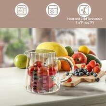 210 Ml / 7 Oz Glass Measuring Cup With Handle, Small Milk Pitcher, Clear Glass Pitcher For Coffee Preparation, Barista Accessories For Home And Kitchen - Transparent - View 6