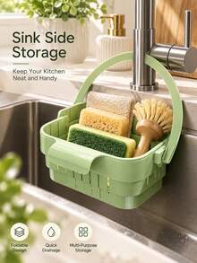 Kitchen Sink Drain Basket, Self-Cleaning Anti-Clogging Mesh Kitchen And Bathroom Sink Strainer, Push-Down Sink Basket - Multicolor - View 1