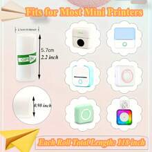 Portable Mini Thermal Adhesive Paper Ink-Free Self-Stick Sheets For Note-Taking, Office Work, Photography & Hand-Drawn Sketches, Available In White, Colored, Transparent & Laser Variants - View 4