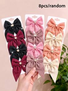 1/4/8pcs/Set Floral Bead Bow Hair Clips Combination, Sweet Hair Accessories - Suitable For Girls And Women, Applicable For Daily Outings And Dates - Multicolor - View 13