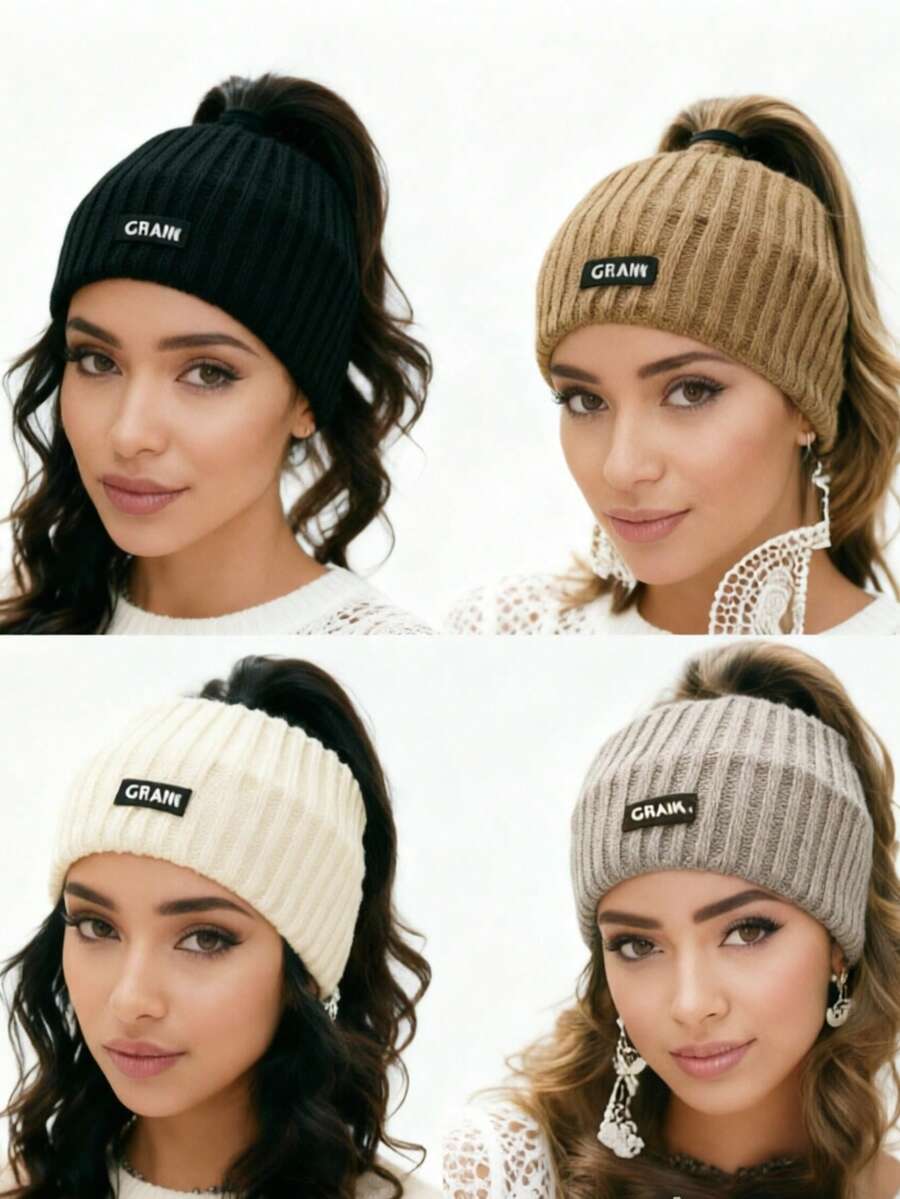 1PC/2PCS Solid Color Knitted Headband, Autumn/Winter Fashion Casual Warm & Cold-Proof Headband - Multicolor - View 1