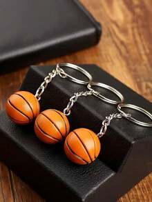 Basketball Shaped Creative Bag Charm Keychain Accessories Handbag Pendant - Multicolor - View 3