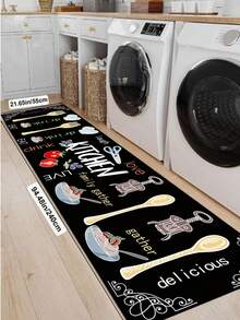 SANJIANGDI 1pc Cartoonish Fun Doodles Pattern Kitchen Mat, 0.6mm Crystal Velvet Soft And Machine Washable.Suitable For Kitchen,Corridors, Bathrooms, Living Rooms, Outdoor Door Mats, And Toilets. Useable Throughout The Year And For Various Holidays. - Multicolor - View 15