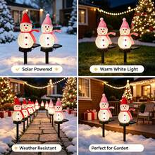 Christmas Snowman Lawn Stake Light Solar Powered Garden Vertical Light Holiday Decoration Light Waterproof Atmosphere Light Holiday Lighting Gift - Snowman Hat Garden Stake Light - View 9