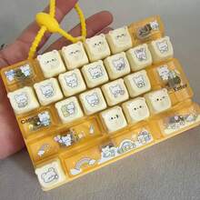 1pc Cute Bear Mini Keyboard Fidget Keychain Toy,Clickable Simulation Keyboard Bag Pendant,Multi‑Color Collectible Desktop Ornament,Holiday Party Gift For Teens & Adults - Multicolor - View 11