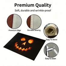 1/4/6pcs Halloween Series Pumpkin Lantern Ghost Face Pattern Printed Placemats Suitable For Home Kitchen/Heat-Resistant Placemats Table Protection Kitchen Dining Table Party Scene Decoration - Multicolor - View 9