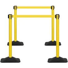 Retractable Belt Stanchions Crowd Control Barriers For Queue Line Management, Heavy Duty Rubber Weighted Base Post Stands, Modern Line Divider Posts, Yellow, 4 Pack - Black - View 7