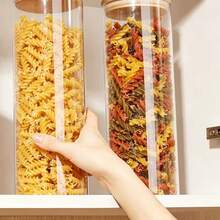 67oz Tall Glass Storage Jars With Bamboo Lids, 1/2/3Pcs Airtight Clear Glass Canisters Set, Large Glass Food Storage Containers For Pasta, Spaghetti, Cereal, Pantry Kitchen Organization - View 6