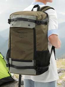 Hiking Backpack For Men And Women, Large Capacity Outdoor Travel Bag, Trekking Camping Backpack, Mountain Style Climbing Backpack, Camping Rucksack (Random Letter Print) - Multicolor - View 12