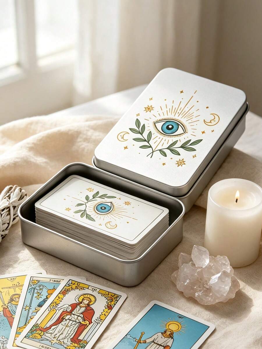 Penutup Kotak Penyimpanan Kartu Tarot, Dicetak dengan Kartu Tarot, Macan Tutul, Mata Misterius, Penyihir, dan Pola Lainnya, Dapat Digunakan sebagai Kotak Penyimpanan Kartu Tarot, Toples Penyimpanan, Kotak Penyimpanan Kosmetik, Kotak Hadiah, Cocok untuk Menyimpan Kartu Tarot, Perhiasan, Alat Tulis, dll. - MultiWarna - View 1