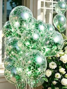 10pcs 12 Inch Gold Confetti Latex Balloons Glitter Transparent Helium Balloons Wedding Birthday Party Decorations - 12-inch - View 5