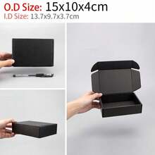 1pc / Black Shipping Box Packaging Material Airplane Box Corrugated Box Postal Box Packaging Box Gift Box Corrugated Cardboard Box Shipping Box, Delivery Box, Packaging Box, Christmas Valentine's Day Gift Box - Black Card - View 8