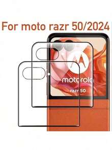 2pcs Tempered Glass Screen Protector For Razr 70, Razr 60/Razr 60 Ultra, Razr 50/Razr 50 Ultra, High Definition Curved Full Coverage Transparent Anti-Scratch Anti-Drop Back Screen (Outer Screen), Easy Installation - Clear - View 15