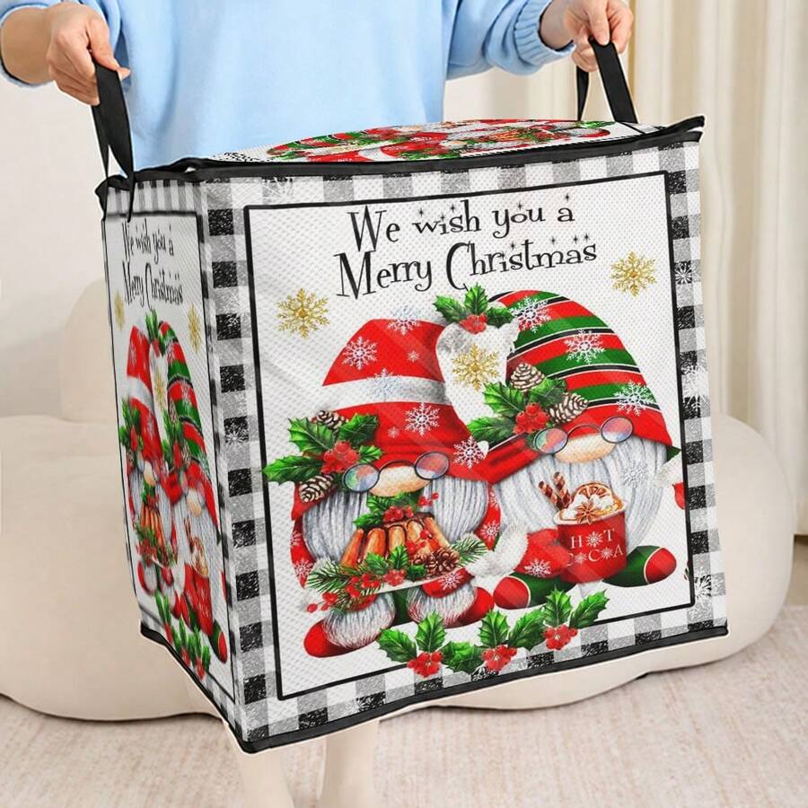 1pc Large Capacity Star-Shaped Lid Storage Box, Foldable Organizer Bin, Suitable For Blankets And Quilts, Equipped With Durable Zipper, Perfect Holiday Home Gift, Can Be Used For Under-Bed Storage. With Lid Organizer Bin, With Lid Storage Box, Extra Large Quilt Organizer Bin, With Lid Storage Box, Storage Box, With Lid Storage Box, Storage Cabinet, Medicine Storage Box, Box-Style Storage, Storage Bin, Cabinet - Multicolor - View 1