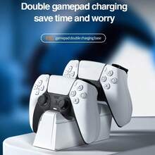 P5 Dual Charging Station, 2H Fast Charge For 2, Gradient RGB Light, Type-C, Multiple Power Supply, ABS Black, Ideal For Gamers Who Love RGB & Tidy Desks - View 9