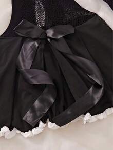 Sweet & Cool Cat Maid Full Accessory Set Black Nightgown Jumpsuit Outfit, Suitable For Party, COS, Gathering - Black - View 6