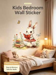 2pcs/1set - Forest Theme Healing Reading Corner Animal Wall Stickers, Suitable For Back To School Season - Multicolor - View 10