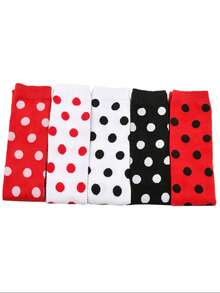 Christmas Halloween Costume Party Role Play Over-The-Knee Socks Red Black Polka Dot Long Stockings - Multicolor - View 3