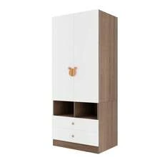 70 X 55 X 180 Wardrobe With Illuminated Compartments, Lighting, Ample Storage Space, And Hanging Area, Single Wardrobe, Wood Color. - Natural Wood + MDF - View 9