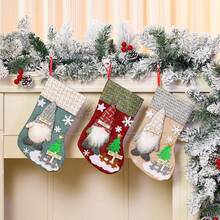 Christmas Gnome Sock 32x19cm 1pc Knitted Linen 3D Beard Snowflake Hanging Ring Christmas Decoration Christmas Party Supplies Christmas Home Decor Christmas Gift Wall Decor Room Decor House Decor - Multicolor - View 7