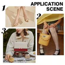 2Pcs/4Pcs Metal Bow Shape Knit Hat Handbag Removable Brand Tag With Washer Bag Decoration Label Ring Buckle Clothing Label Button DIY Wallet Making - Multicolor - View 6