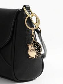1pc Fashion European & American Vintage Creative Cute Hedgehog Keychain Bag Charm, Suitable For Women's Car Key & Bag Decoration - Ancient Golden Color - View 5
