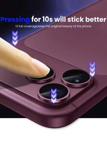 1 Pack - 2026 New Machine Burgundy Red Camera Lens Protective Film Compatible With Iphone 18 Pro Max/18 PRO, Shatterproof Matte Metal Aluminum Alloy, Tempered Glass Camera Lens Protective Film Compatible With Iphone - Burgundy - View 3