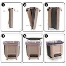 Foldable Kitchen Trash Bag, Durable And Sturdy Design, Collapsible, Space-Saving, Easy To Install And Clean, A Practical Container For Storing Food Waste At Home. - Collapsible Trash Can - View 6