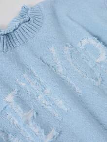 Boys' & Teens' College Streetwear Letter Print Crew Neck Pullover Sweater, Spring/Autumn/Winter, Halloween - Blue - View 4