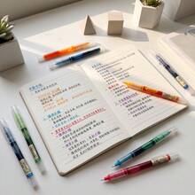 24PCS Multicolor Liquid Ink Ballpoint Pens, 12 Colors, 2 Pens Per Color, 0.5mm Needle Tip, Quick-Dry Ink, Smooth Writing, Suitable For Journaling, Scrapbooking, Drawing, Student And Office Writing - Sets - View 6