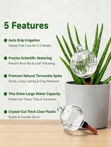Plant Watering Globe, 26oz Extra Large Top-Fill Automatic Watering Ball, Water Globe, Plant Watering Globe, Indoor/Outdoor Flower Pot Watering Globe, Water Plants While Traveling - Multicolor - View 7