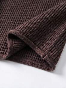 New Autumn/Winter Round Neck Button Knit Cardigan, Coffee Color Top, Casual Women's Winter Sweater Jacket, Suitable For Urban Commute And Daily Wear - Dark Coffee - View 5