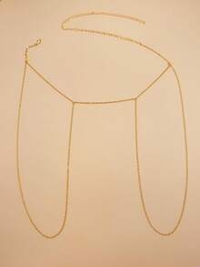 1pc Minimalist Fashion Thin Chain Shoulder Chain Necklace, Personalized Design Decorative Shoulder & Collarbone Chain Jewelry Accessory For Women - Chain Shoulder Strap - View 7