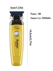 Kemei Men's Wireless Hair Clipper & Beard Trimmer, Professional Hair Clipper With Charging Base, USB Charging, Men's Grooming Tool, Suitable For Barbershop Or Daily Home Use, Men's Birthday Gift - Yellow - View 12