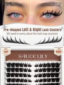 120PCS Fox Eye Eyelash Clusters Natural Volume Lashes Clusters Cat Eye Lash Extensions Wispy Cluster Eyelash Extensions Lightweight Waterproof Eyelashes Extension For Effortless Volume Salon Effect Lash - D - View 3