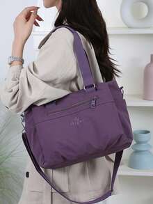 Urban Elegant Women's Handbag, Fashionable Minimalist Tote Bag, Casual Versatile Crossbody Bag, 7 Colors Available Suitable For Multiple Occasions With Long Shoulder Strap And Top Handle, Zipper Closure Multi-Pocket Design, Perfect For Daily Commute - Multicolor - View 10