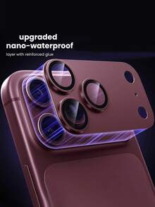 1 Pack - 2026 New Machine Burgundy Red Camera Lens Protective Film Compatible With Iphone 18 Pro Max/18 PRO, Shatterproof Matte Metal Aluminum Alloy, Tempered Glass Camera Lens Protective Film Compatible With Iphone - Burgundy - View 2