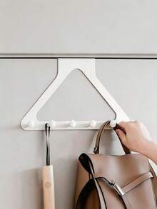 Large Upgraded Triangle Door Back Hook Rack Strong Load-Bearing No Drilling Required Hanging Clothes Bags Keys Hats Towels Robes Coats Organizer Storage Solution Perfect For Bedroom Bathroom Kitchen Dorm Room Home Organization Must-Have - Multicolor - View 7