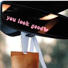 1 pièce Autocollant texte "You Look Goods", Autocollant pour rétroviseur de voiture - A - Voir 7