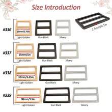 SinHo 2Pcs Pinless Tri-Glide Buckle Alloy, No Needle Rectangle Loop, Hang Plated Belt Adjuster, Webbing Slider, High Quality Hardware For Bag Accessories - Multicolor - View 3