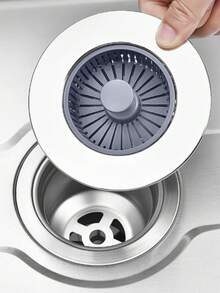 1/2/4Pcs Kitchen Sink Drain Strainer And Stopper Combo, 3-In-1 Stainless Steel Pop Up Sink Stopper And Drain Strainer, For Standard Drains, Ideal Kitchen Sink Protector,Floor Drain Cover, Modern Kitchenware,Kitchen Organizer - Multicolor - View 9