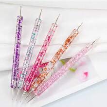 Double-Ended Hard Gel Nail Brush, Dotting Tool Nail Brush, Acrylic Nail Brush, Gel Manicure Detailing Drawing Tool - Multicolor - View 1