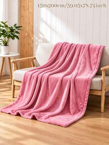 1pc Personalized Monogram Embroidered Flannel Throw Blanket, Custom‑Text Pink‑Toned Household Blanket, Distinct Embossed Surface Design, Three Color Selections, Holiday Gift Choice, For Living Room, Bedroom And Household Space Display - Multicolor - View 13